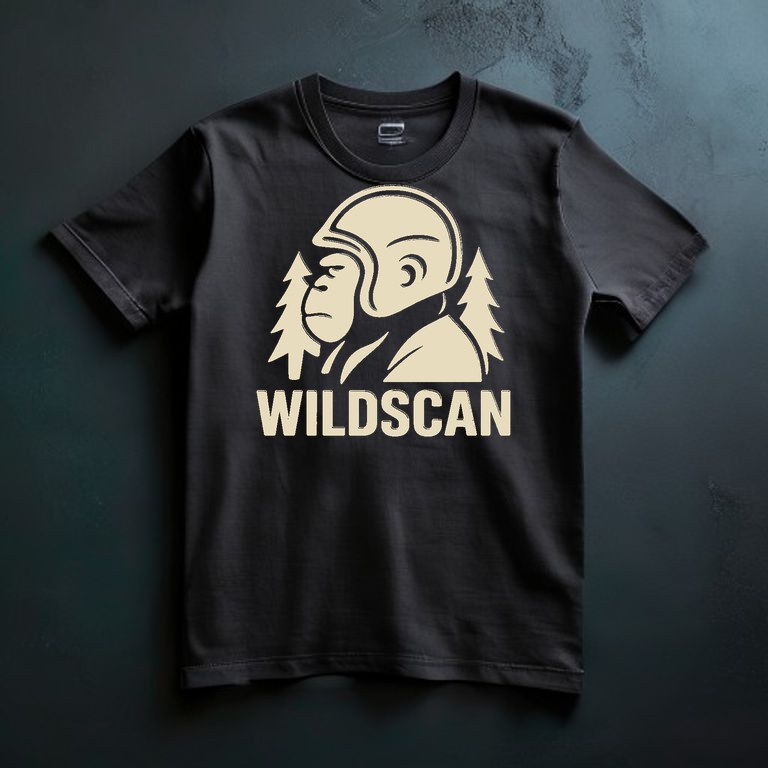 Maglia Silverback nera con logo gorilla elmato in color sabbia